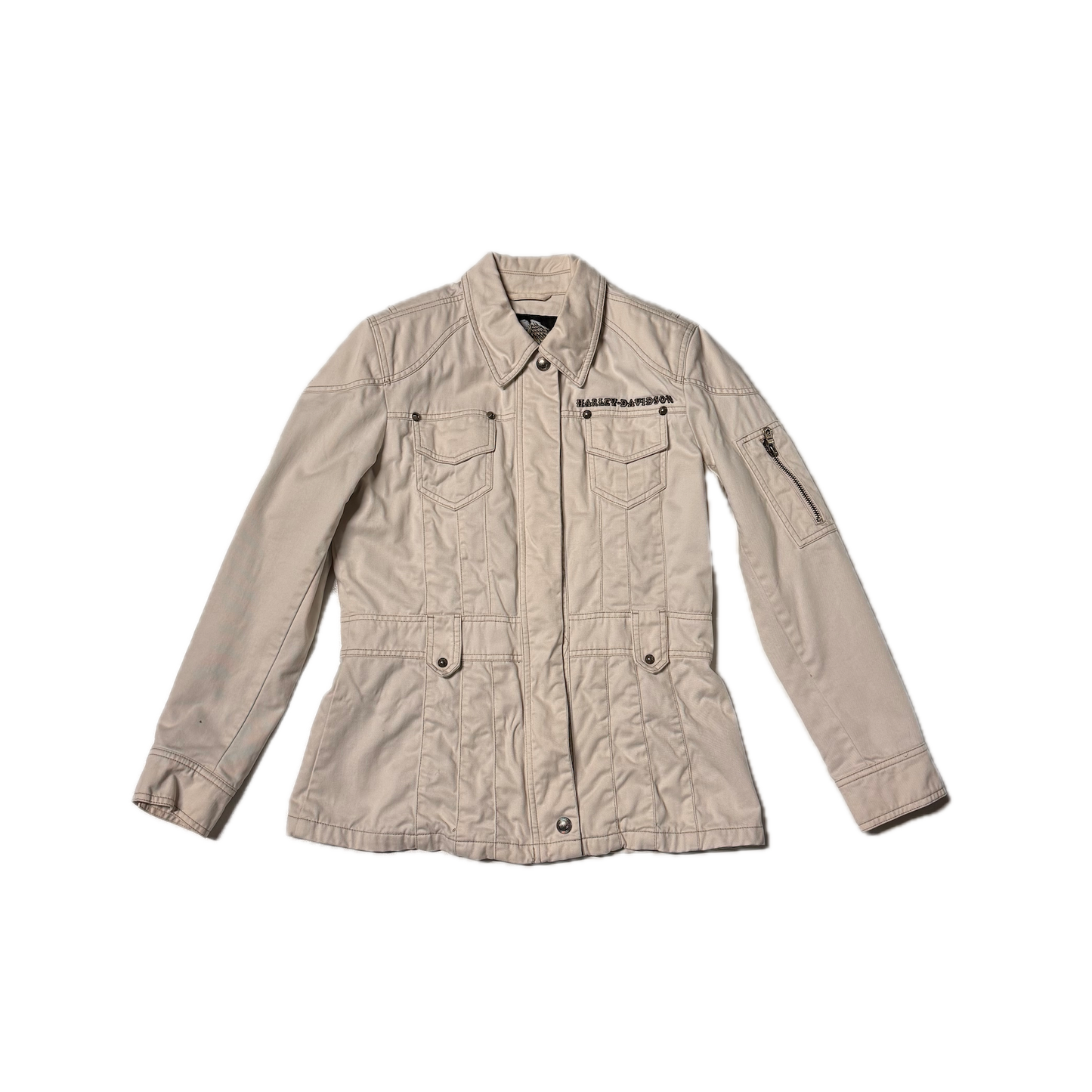 WOMEN'S VINTAGE HARLEY DAVIDSON WHITE/CREAM JACKET (S)