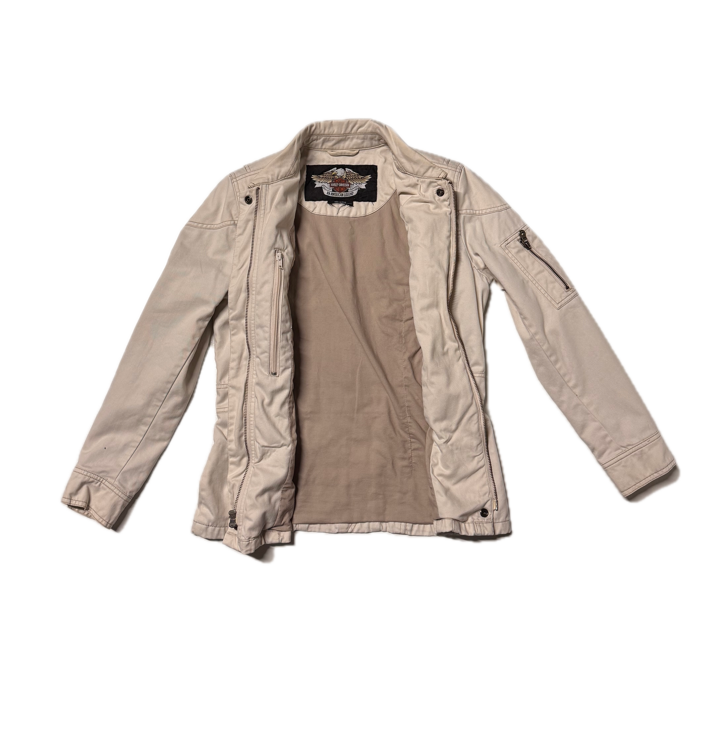 WOMEN'S VINTAGE HARLEY DAVIDSON WHITE/CREAM JACKET (S)