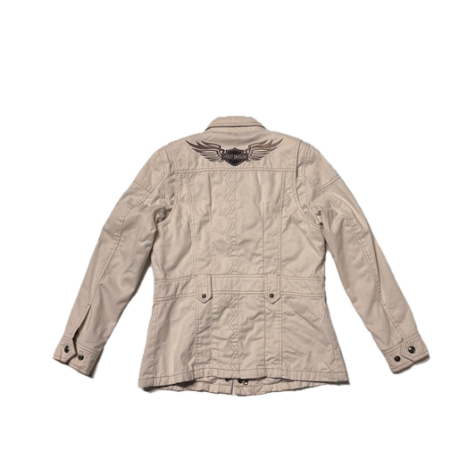 WOMEN'S VINTAGE HARLEY DAVIDSON WHITE/CREAM JACKET (S)