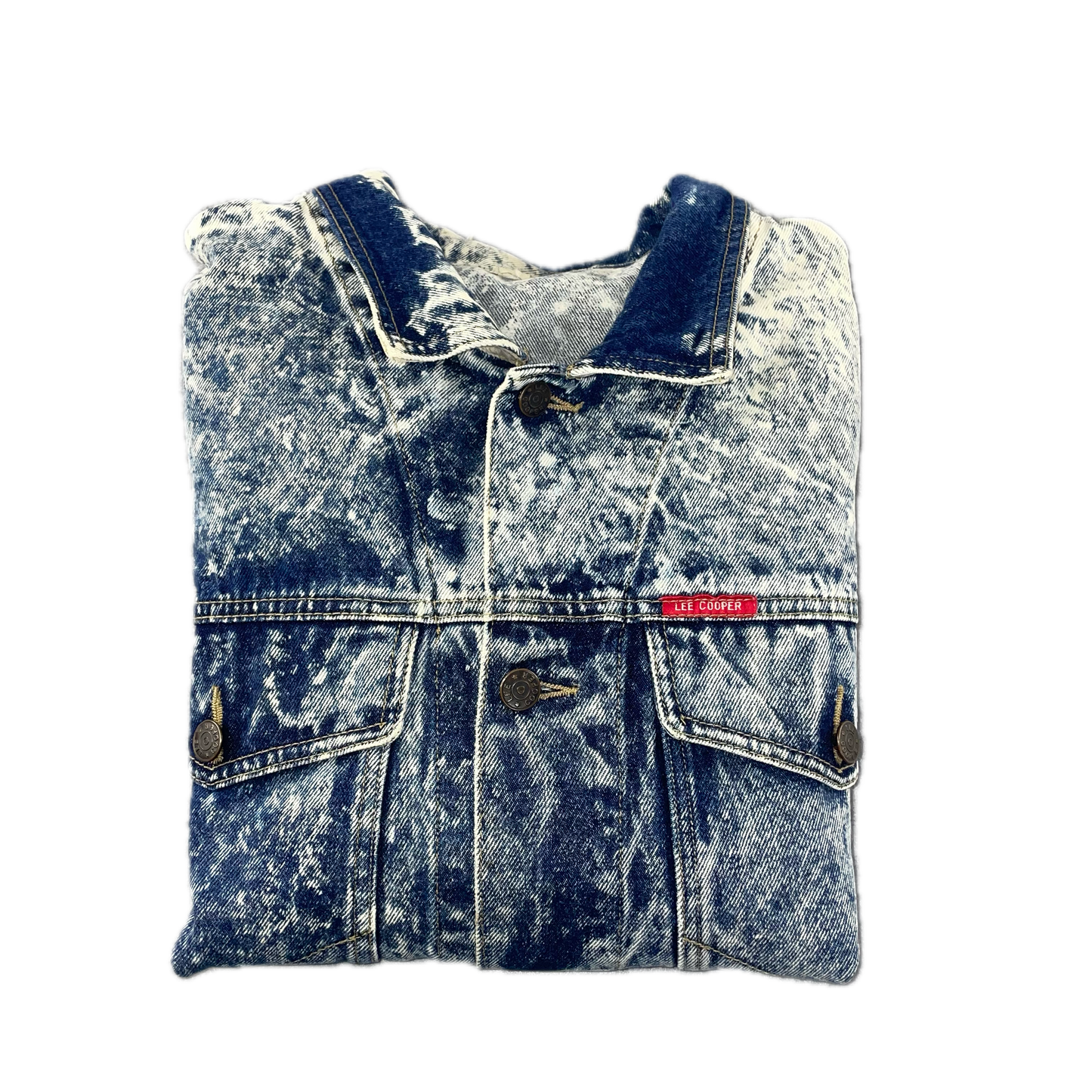 Vintage 1980-90 Lee Cooper Acid Wash Distressed Denim Jacket  (40)