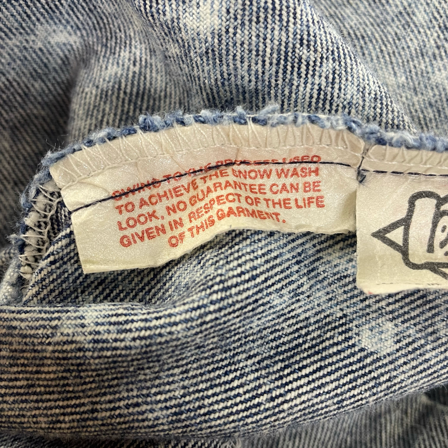 Vintage 1980-90 Lee Cooper Acid Wash Distressed Denim Jacket  (40)