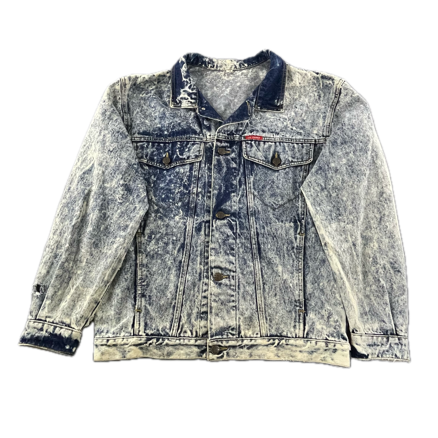 Vintage 1980-90 Lee Cooper Acid Wash Distressed Denim Jacket  (40)