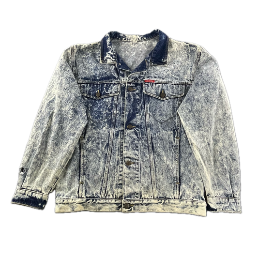 Vintage 1980-90 Lee Cooper Acid Wash Distressed Denim Jacket  (40)