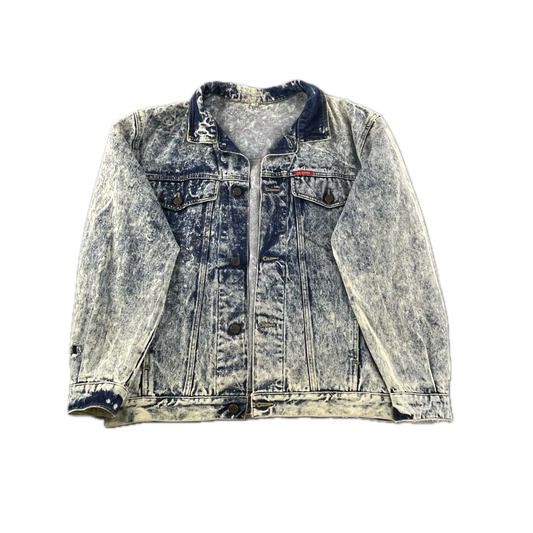 Vintage 1980-90 Lee Cooper Acid Wash Distressed Denim Jacket  (40)