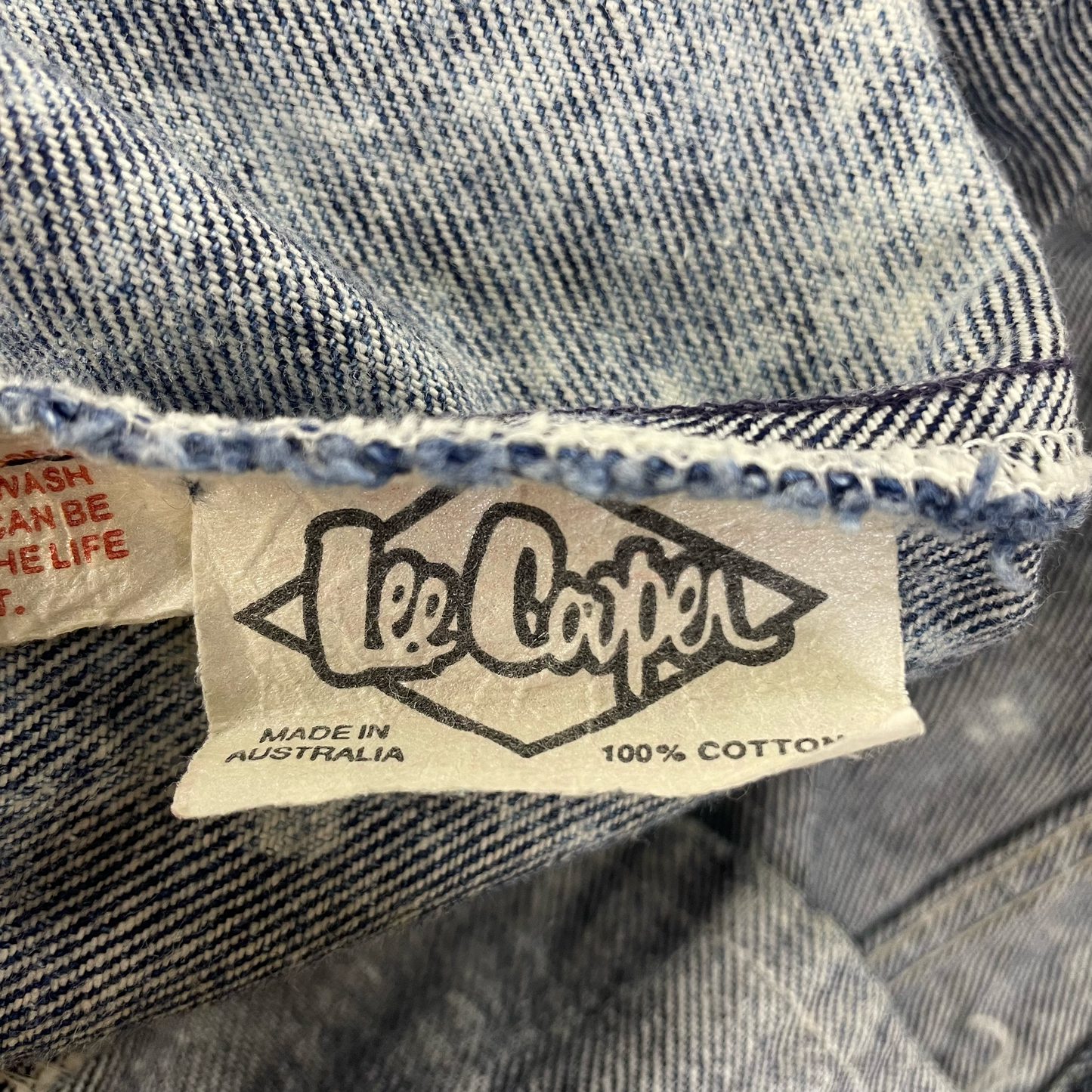 Vintage 1980-90 Lee Cooper Acid Wash Distressed Denim Jacket  (40)