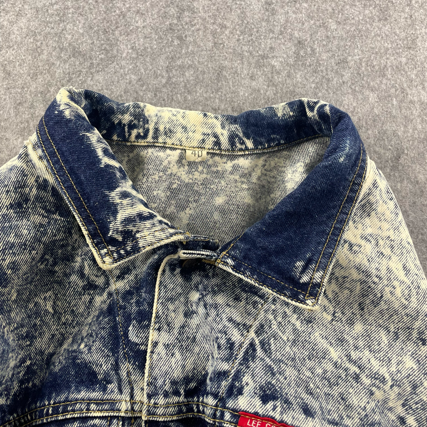 Vintage 1980-90 Lee Cooper Acid Wash Distressed Denim Jacket  (40)