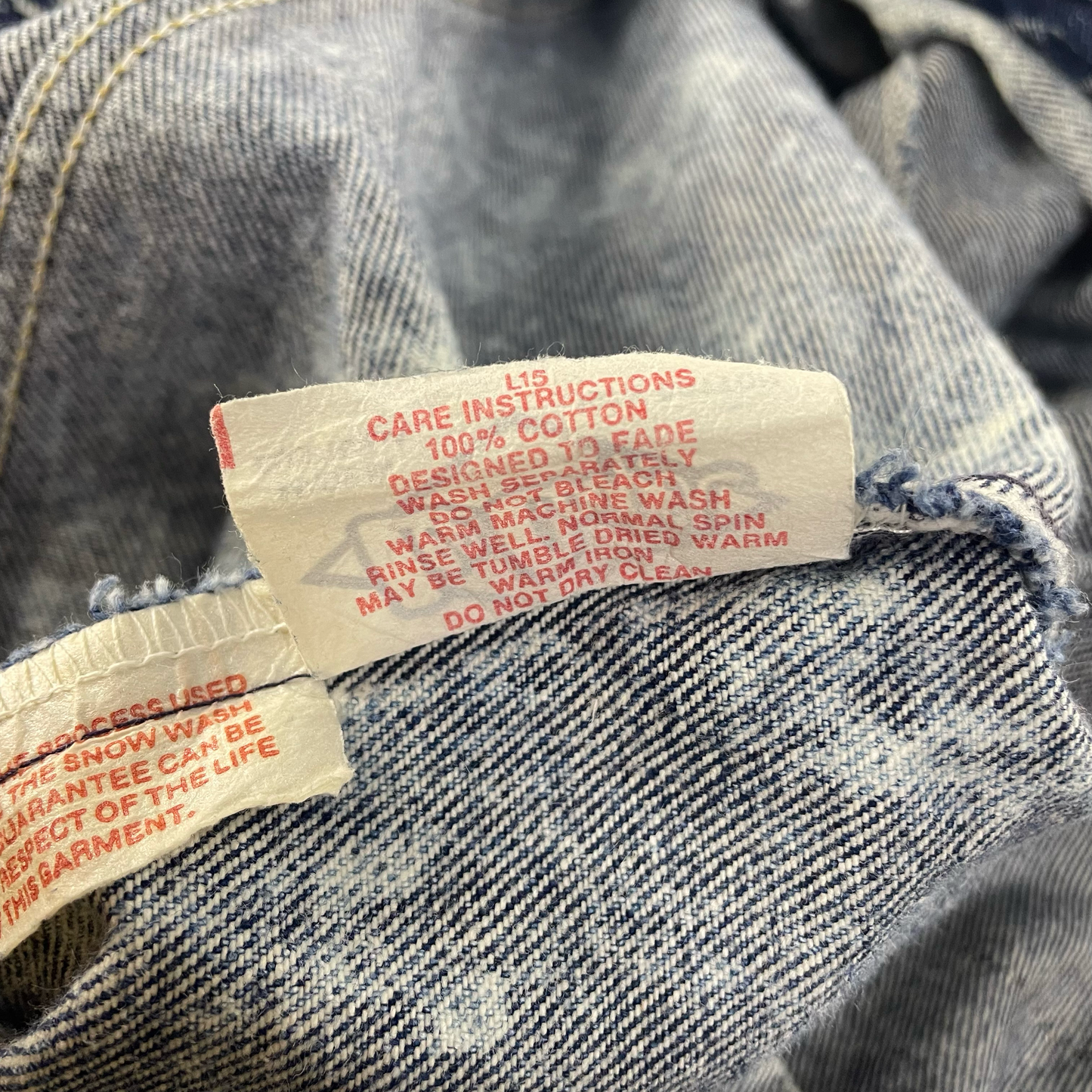 Vintage 1980-90 Lee Cooper Acid Wash Distressed Denim Jacket  (40)