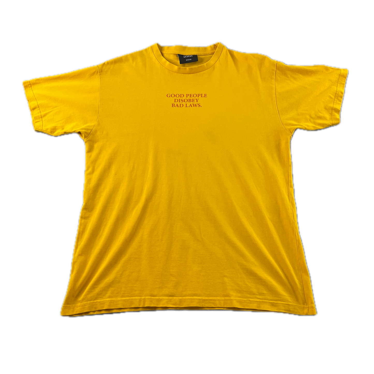 'Good People Disobey Bad Laws' Yellow T-Shirt (M)