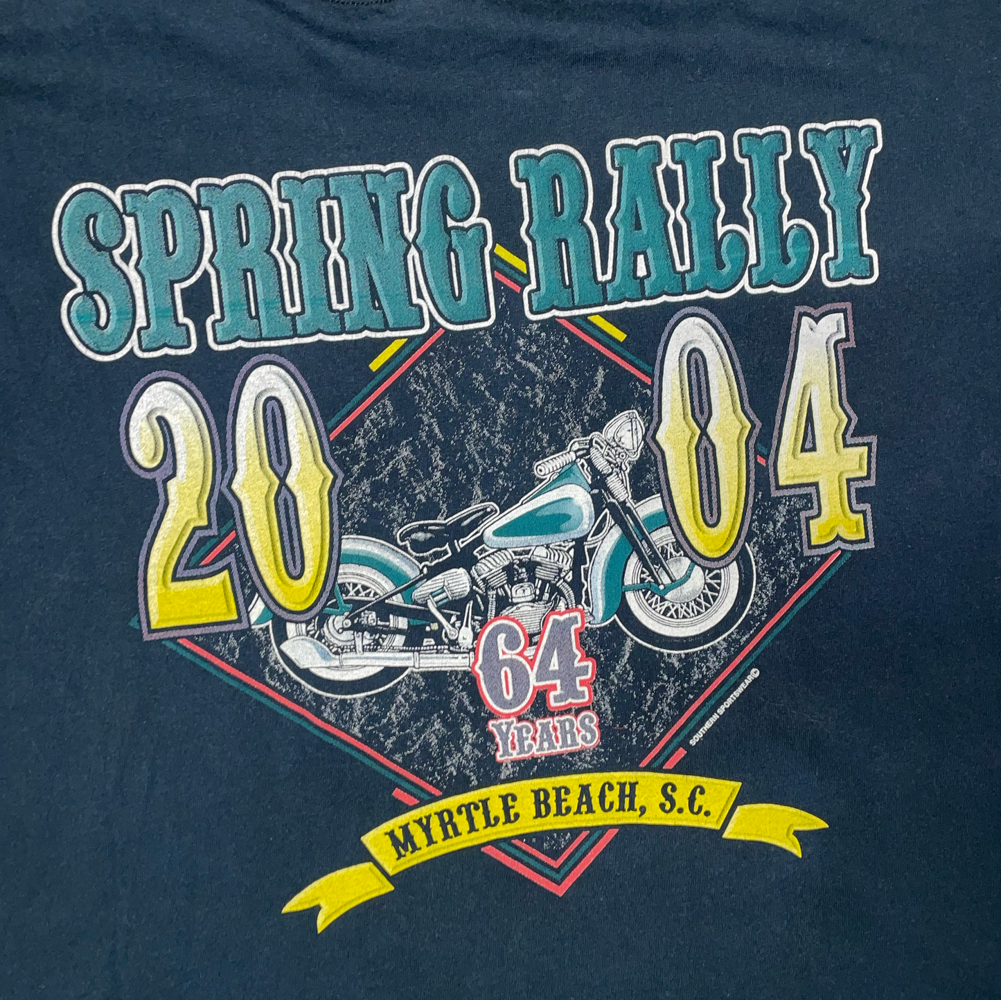 Vintage Oversize Spring Rally Double Sided Navy T-shirt (XL)