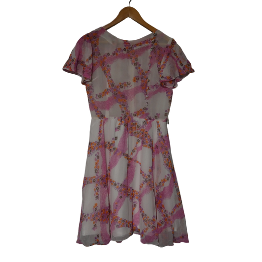 VINTAGE PINK PATTERNED DRESS (S)