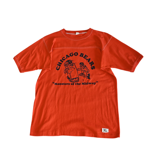 VINTAGE 1980 CHICAGO BEARS ORANGE T-SHIRT (M)