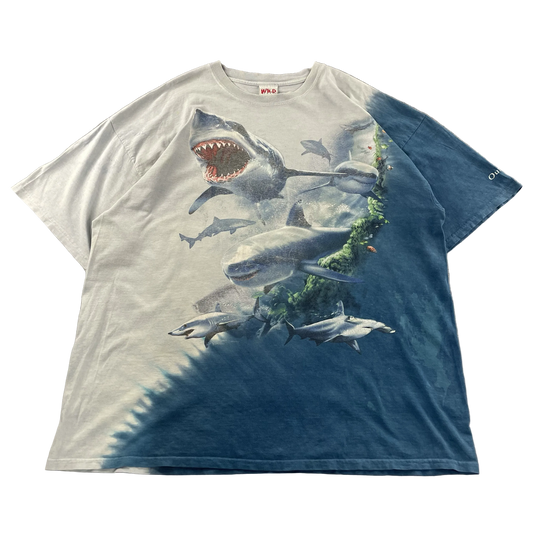 Vintage Outer Banks Great White Shark All-Over-Print Tee – Wild Gear Tag (XXL)