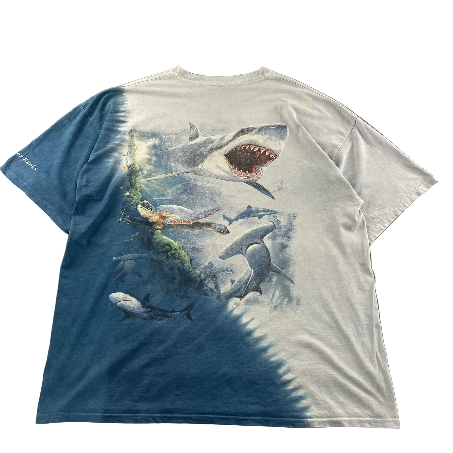 Vintage Outer Banks Great White Shark All-Over-Print Tee – Wild Gear Tag (XXL)