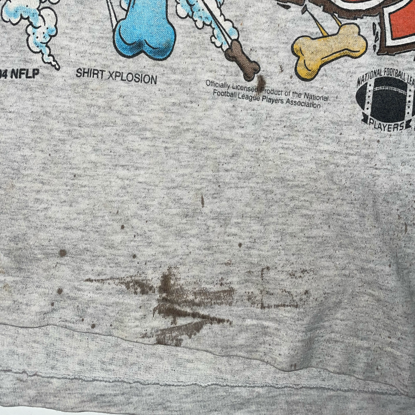 VINTAGE 1994 CLEVELAND BROWNS BONE ZONE GREY T-SHIRT (M)