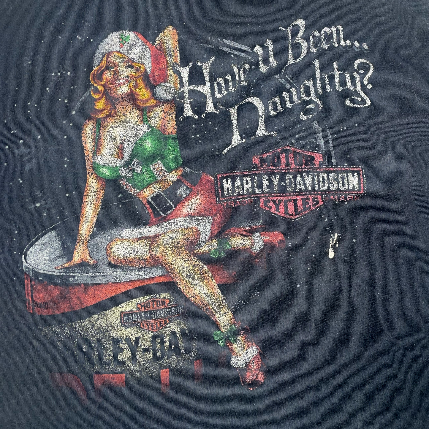 Vintage Harley Davidson "Have you been Naughty?" Christmas T-shirt (XL)