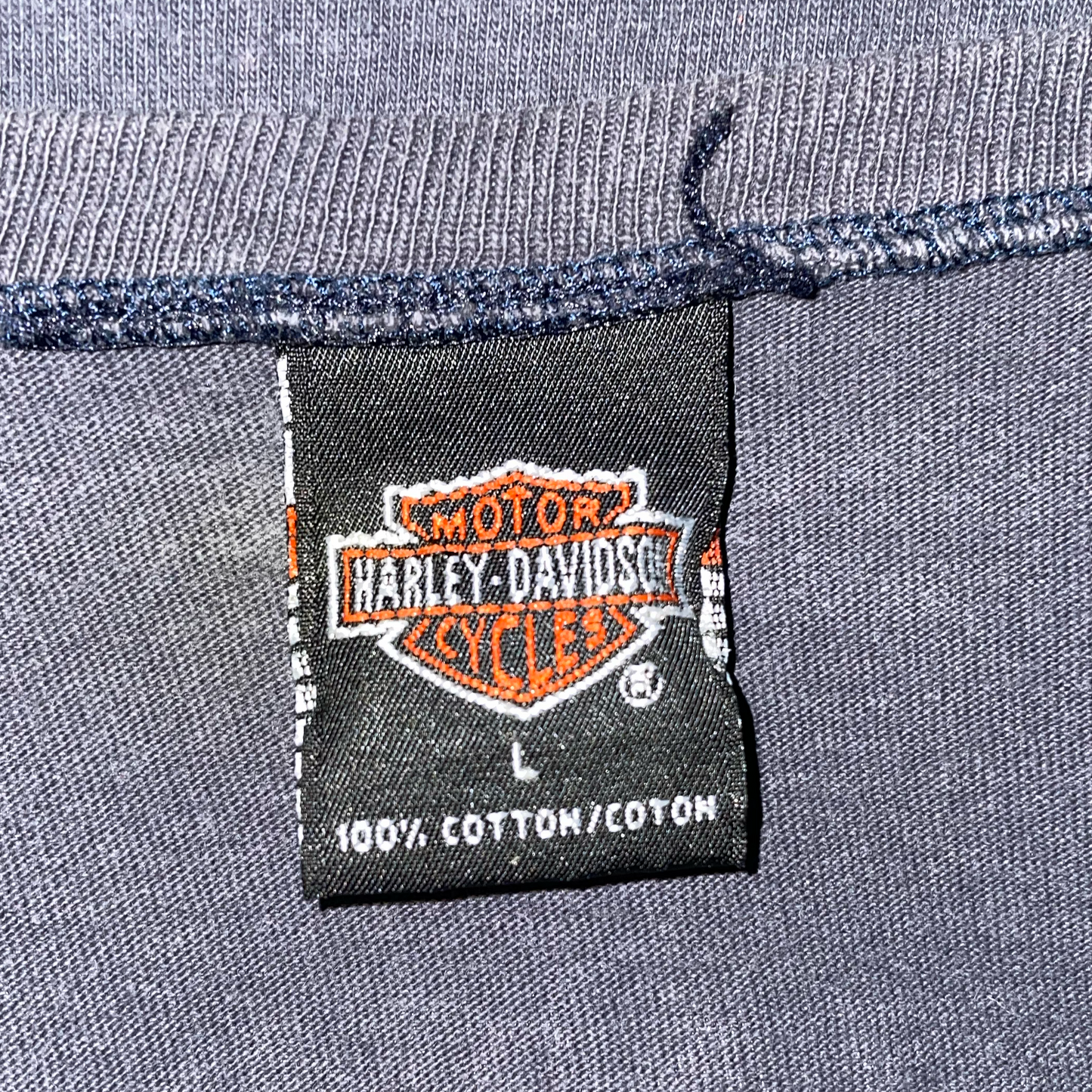 VINTAGE HARLEY DAVIDSON V NECK T-SHIRT (L)