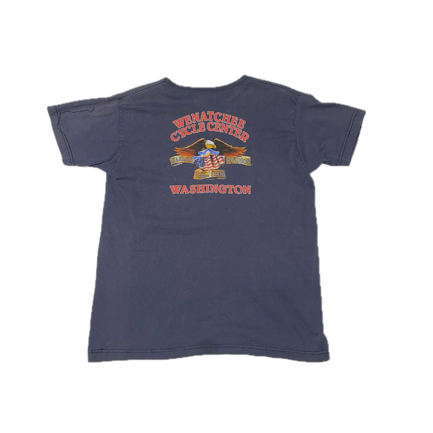 VINTAGE HARLEY DAVIDSON V NECK T-SHIRT (L)
