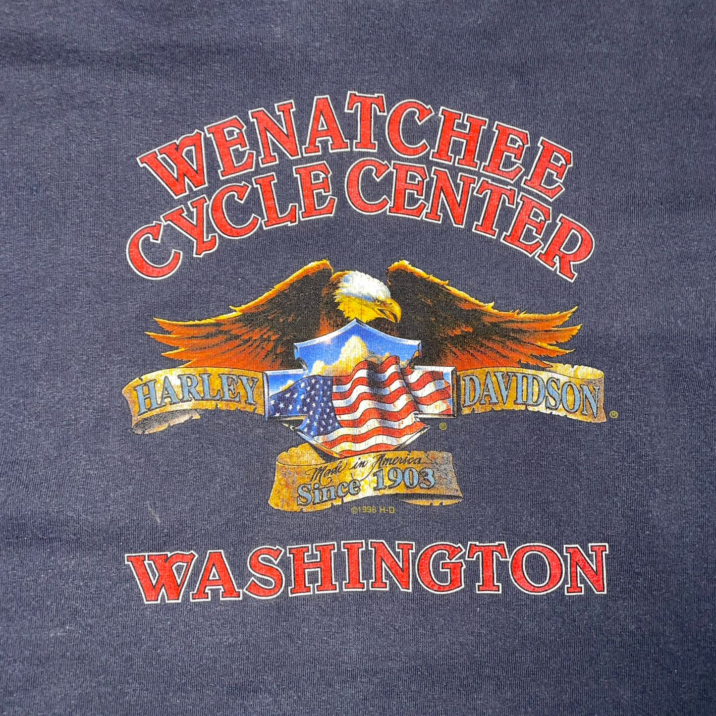 VINTAGE HARLEY DAVIDSON V NECK T-SHIRT (L)