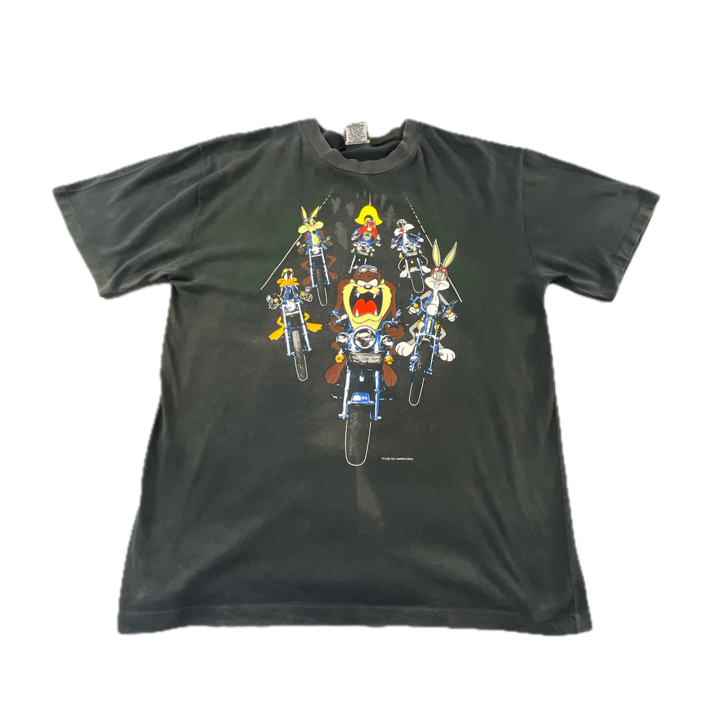 Vintage 1993 Looney Tunes Motorcycle Club Double Sided T-shirt (L)