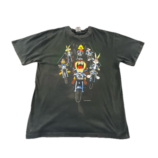 Vintage 1993 Looney Tunes Motorcycle Club Double Sided T-shirt (L)