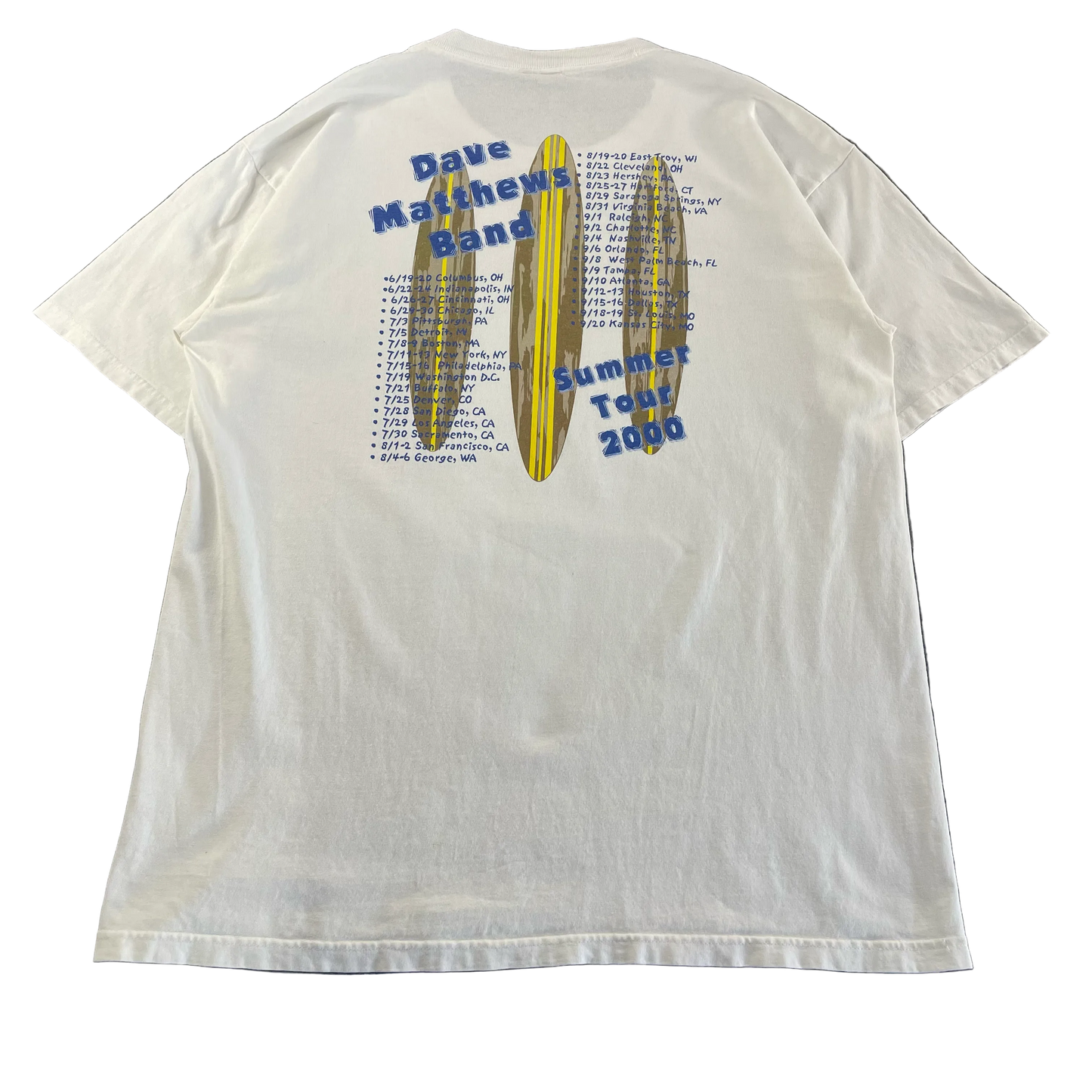 Vintage Authentic Dave Matthews Band 2000 Tour White Tee (XL)