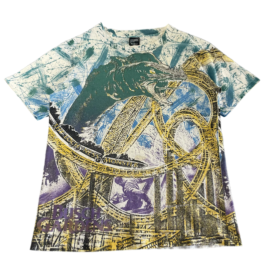 Vintage 90s Loch Ness Monster Busch Gardens All-Over-Print Tee (L)