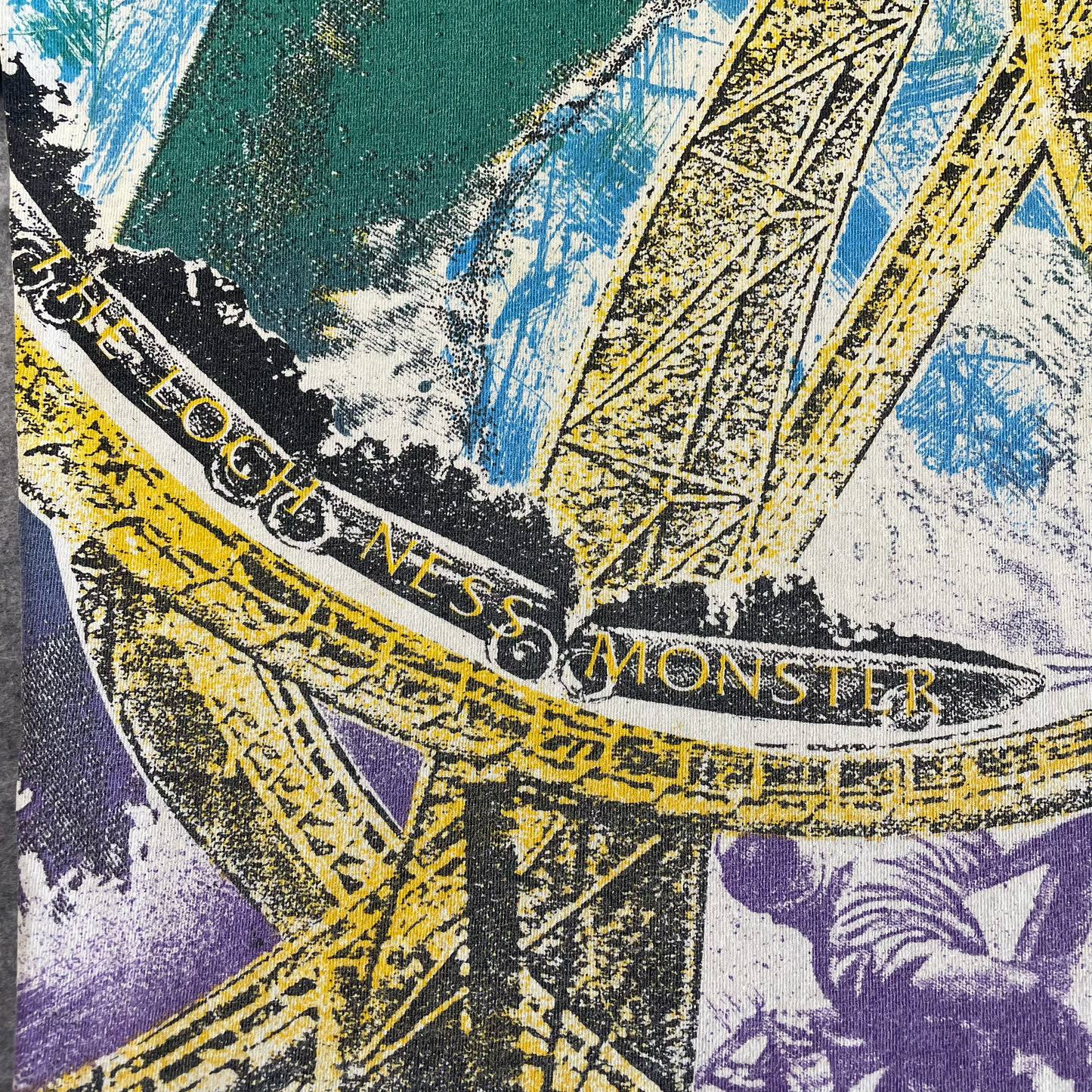Vintage 90s Loch Ness Monster Busch Gardens All-Over-Print Tee (L)